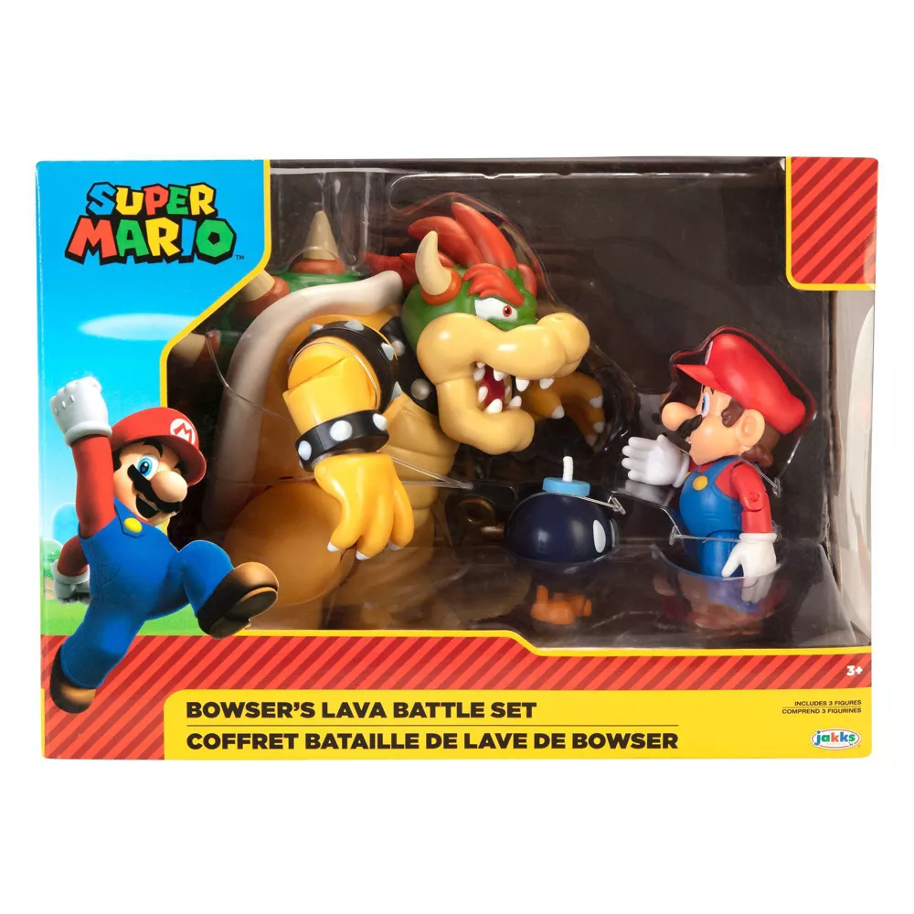 Nintendo Super Mario Posable figurines Battle Set- Mario & Bowser & Bob-omb by Jakks Pacific