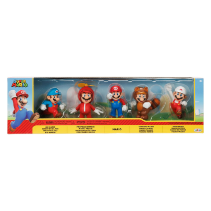 Nintendo Super Mario 2.5 Inch Posable Figurines Pack - 5 Distinct Mario by Jakks Pacific