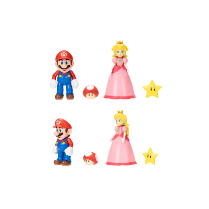 Nintendo 4" Figure 2 Pack: Mario & Peach by Jakks Pacific