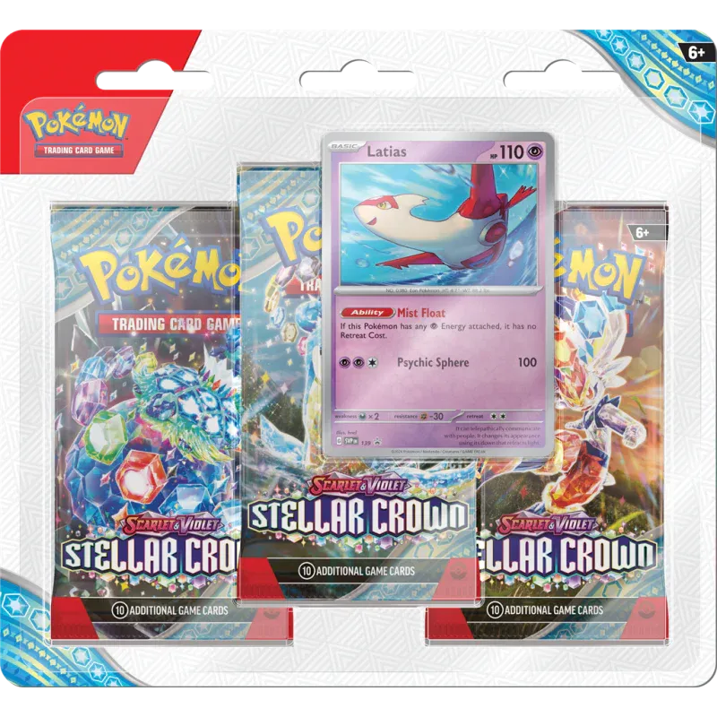 Pokémon Trading Card Game: Scarlet & Violet SV07 - Stellar Crown - 3 Packs Blister