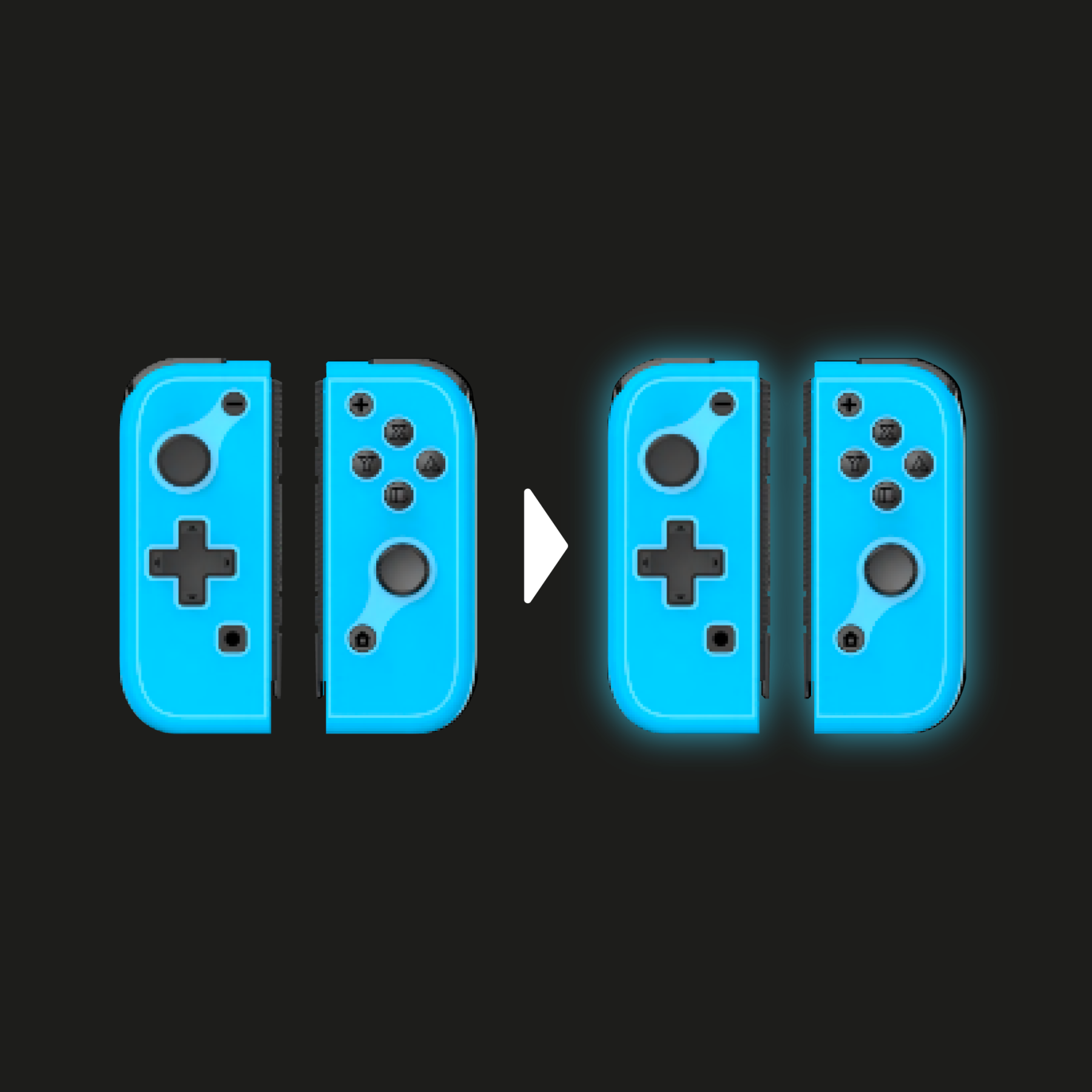 omelet glow in the dark mini joy pad controller