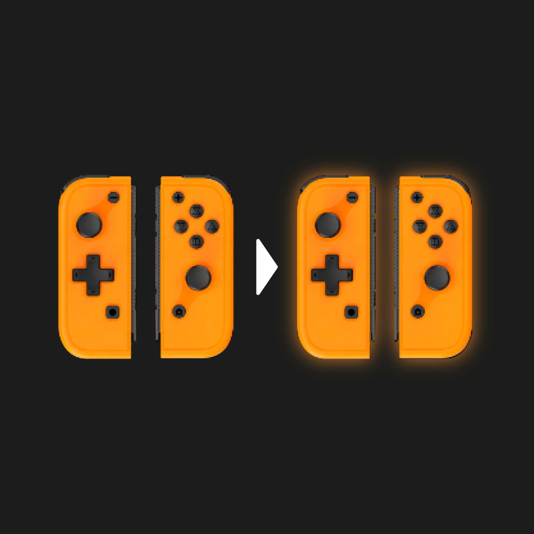omelet glow in the dark mini joy pad controller