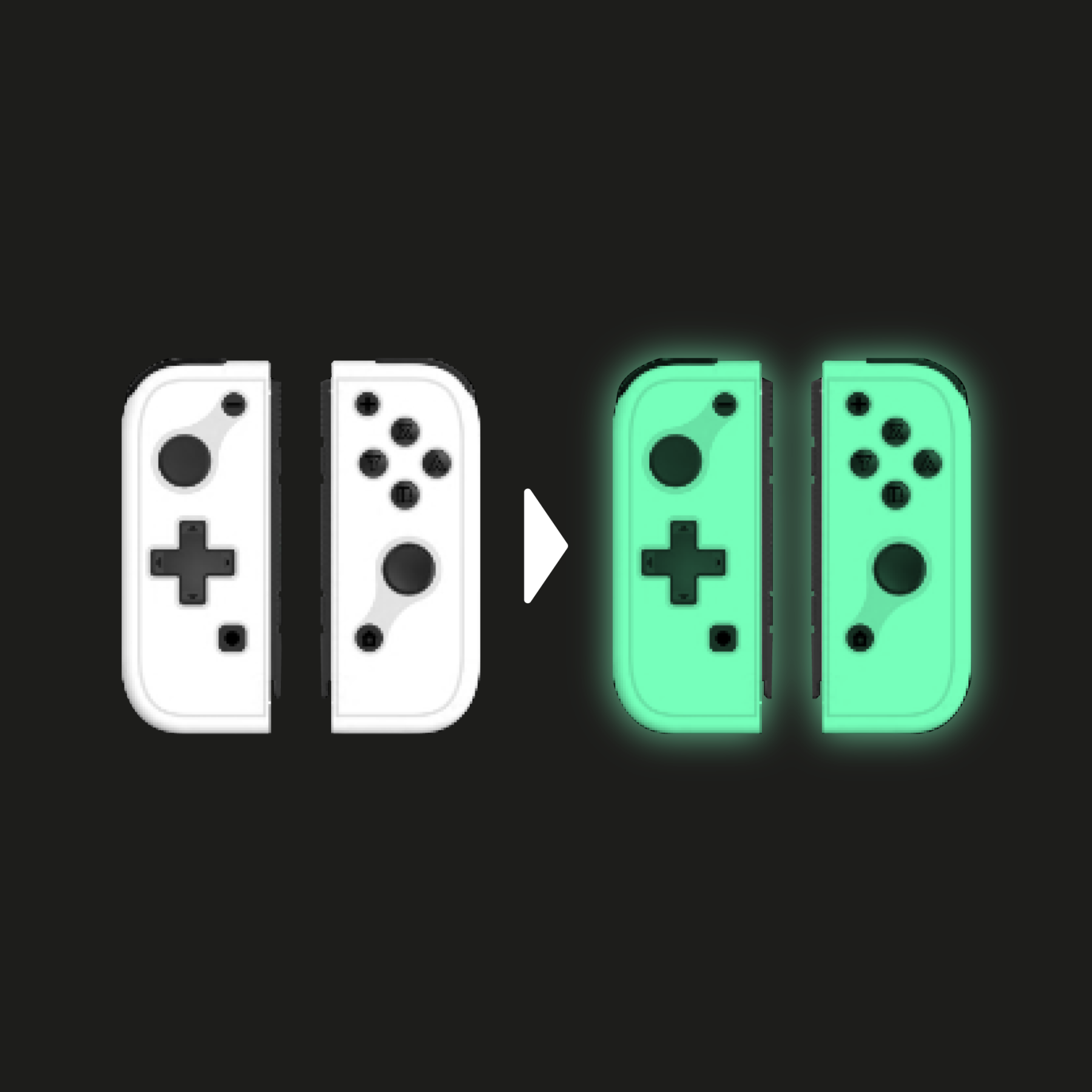 omelet glow in the dark mini joy pad controller