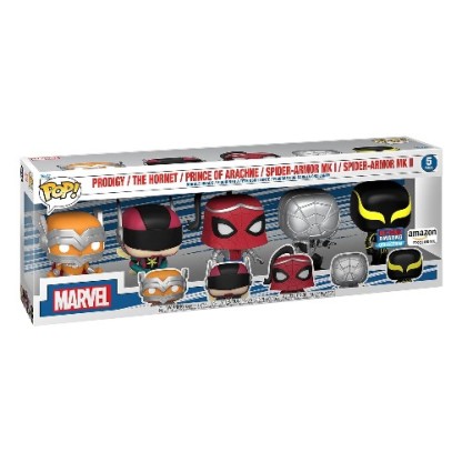 pop! marvel: year of the spider spider man (5 pack) [exclusive]