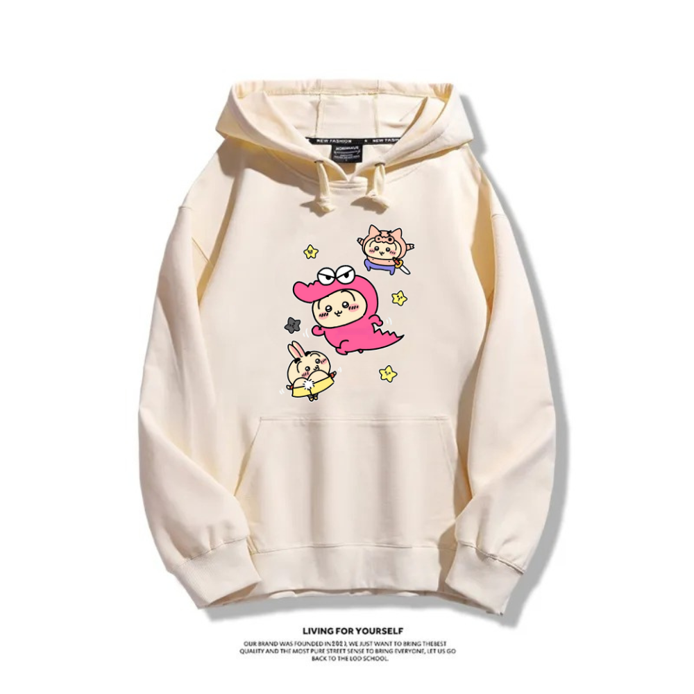 Chiikawa X 蠟筆小新新款 親子情侶男女連帽衛衣