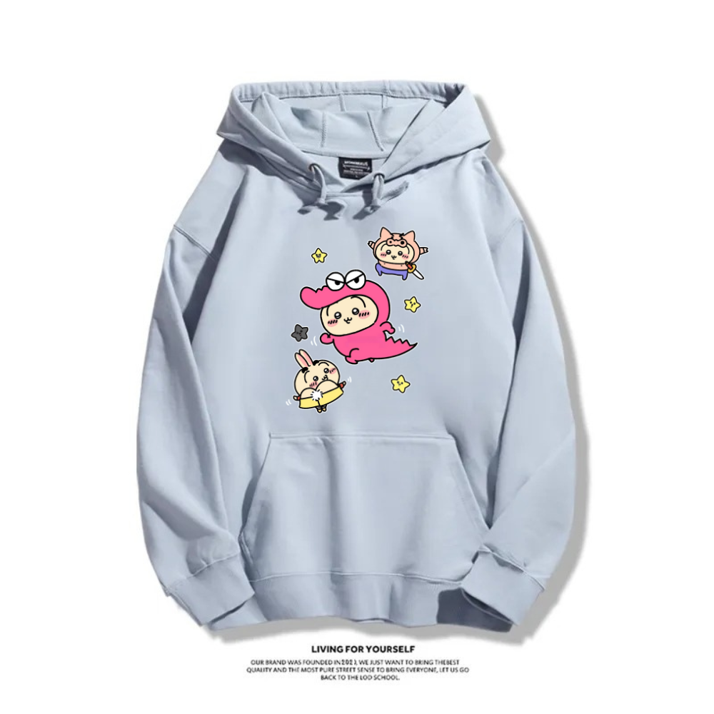 Chiikawa X 蠟筆小新新款 親子情侶男女連帽衛衣