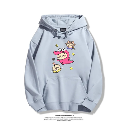 Chiikawa X 蠟筆小新新款 親子情侶男女連帽衛衣