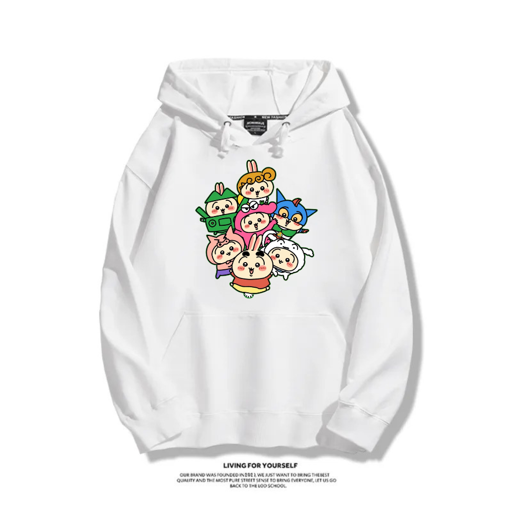 Chiikawa X 蠟筆小新新款 親子情侶男女連帽衛衣