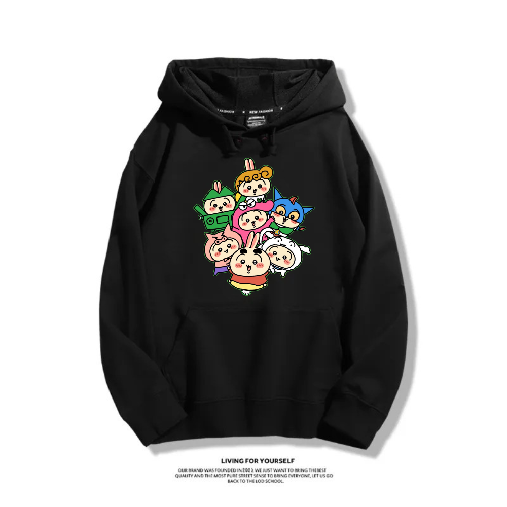 Chiikawa X 蠟筆小新新款 親子情侶男女連帽衛衣