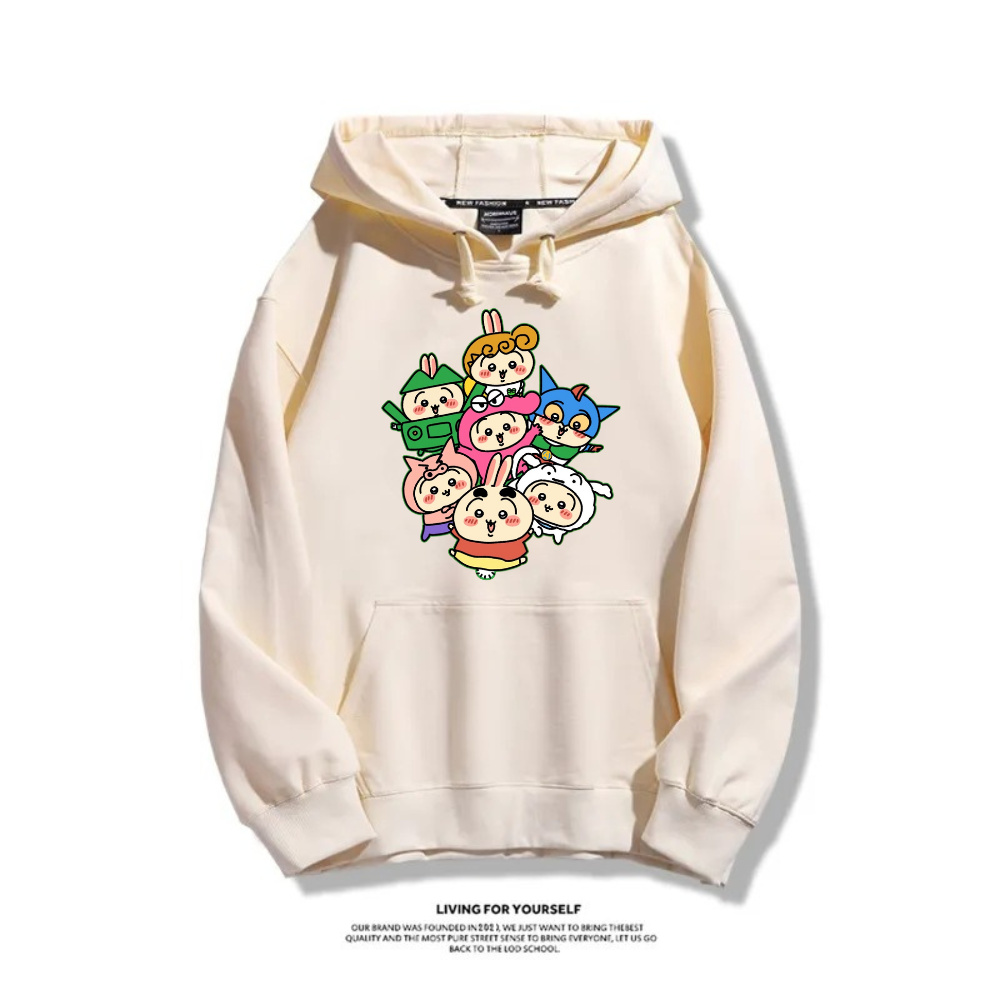 Chiikawa X 蠟筆小新新款 親子情侶男女連帽衛衣