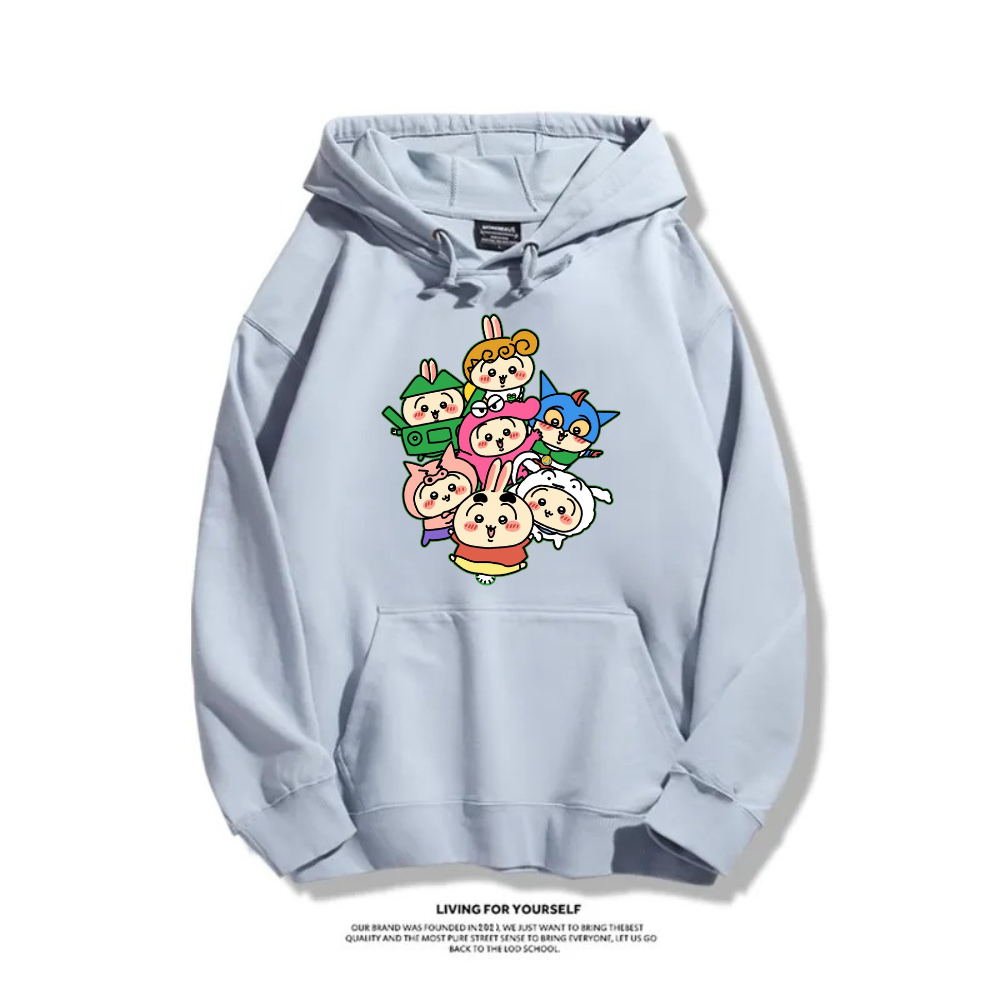 Chiikawa X 蠟筆小新新款 親子情侶男女連帽衛衣