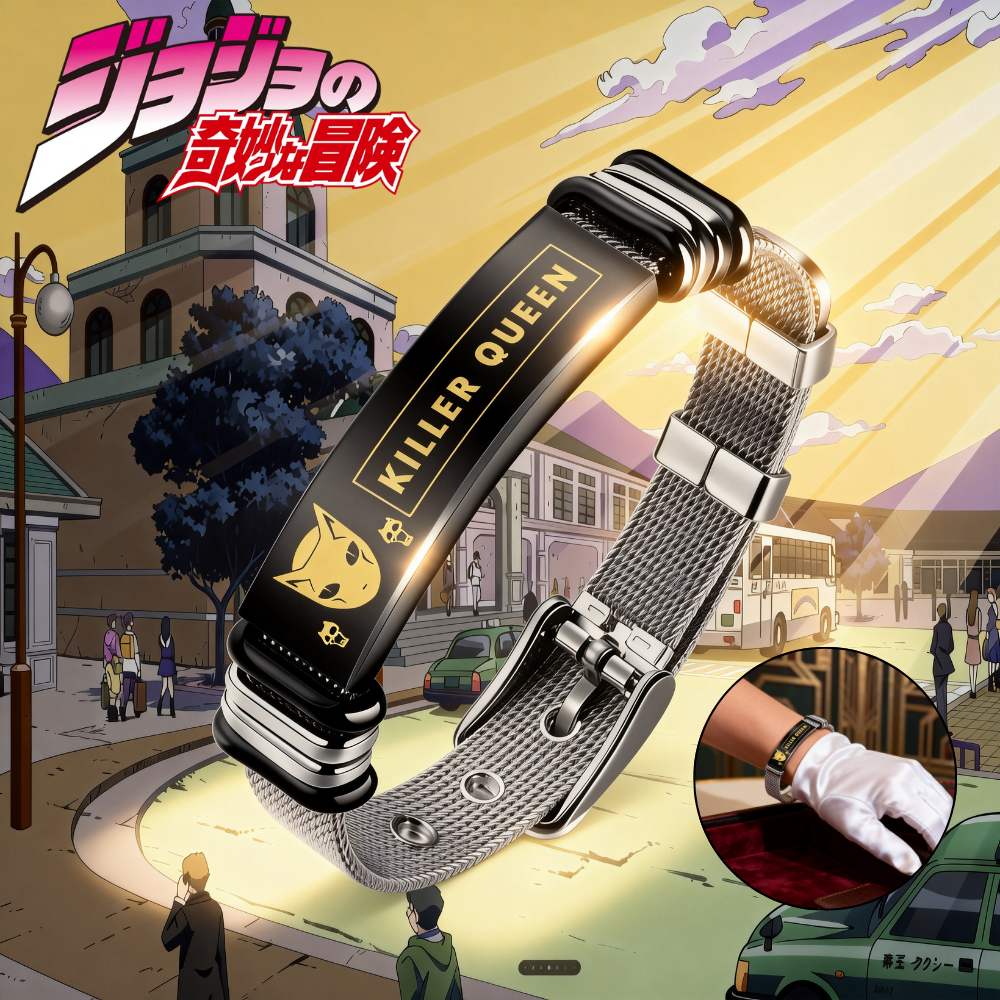 JOJO的奇妙冒險手鍊 不滅鑽石/哭泣少女樂隊/戰錘40K/電馭叛客/傳說之下UNDERTALE Sans 動漫周邊手環 男女金屬飾品