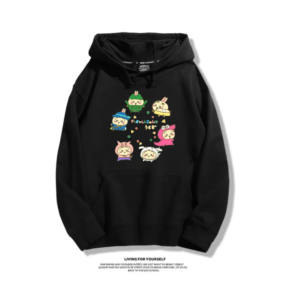 Chiikawa X 蠟筆小新新款 親子情侶男女連帽衛衣