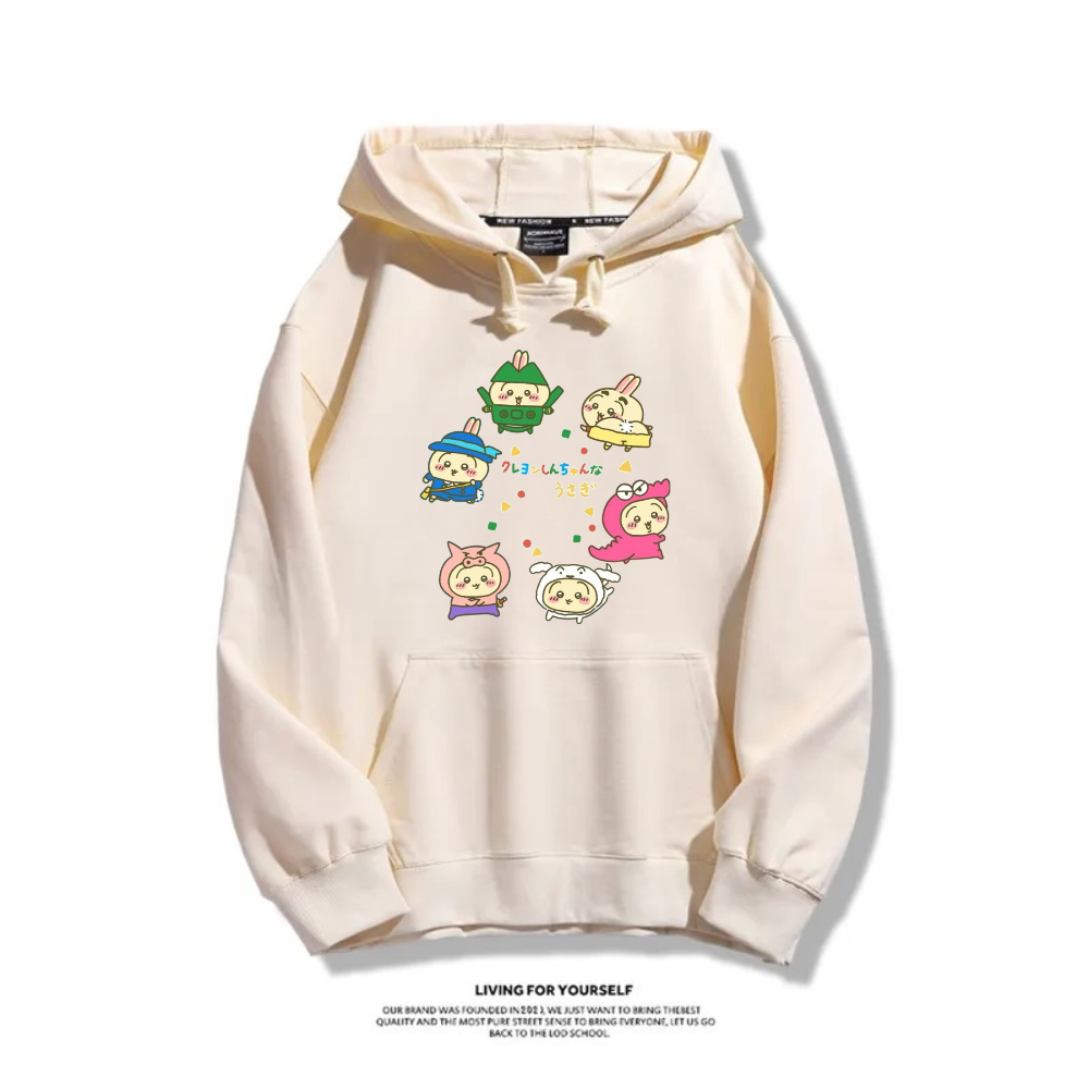 Chiikawa X 蠟筆小新新款 親子情侶男女連帽衛衣