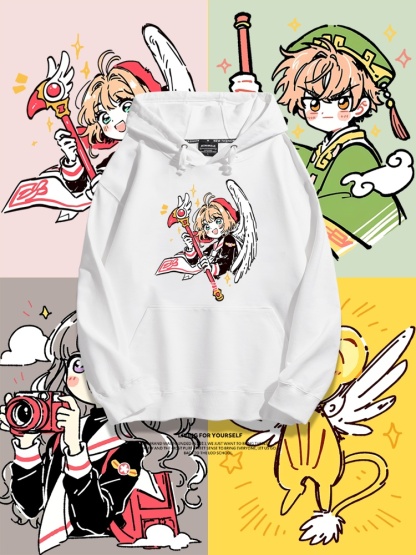 魔卡小櫻新款 親子情侶男女連帽衛衣