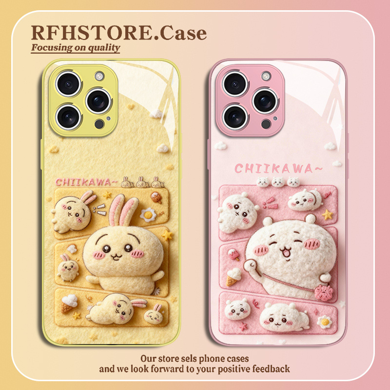 毛絨chiikawa新款高清全包防摔玻璃殼