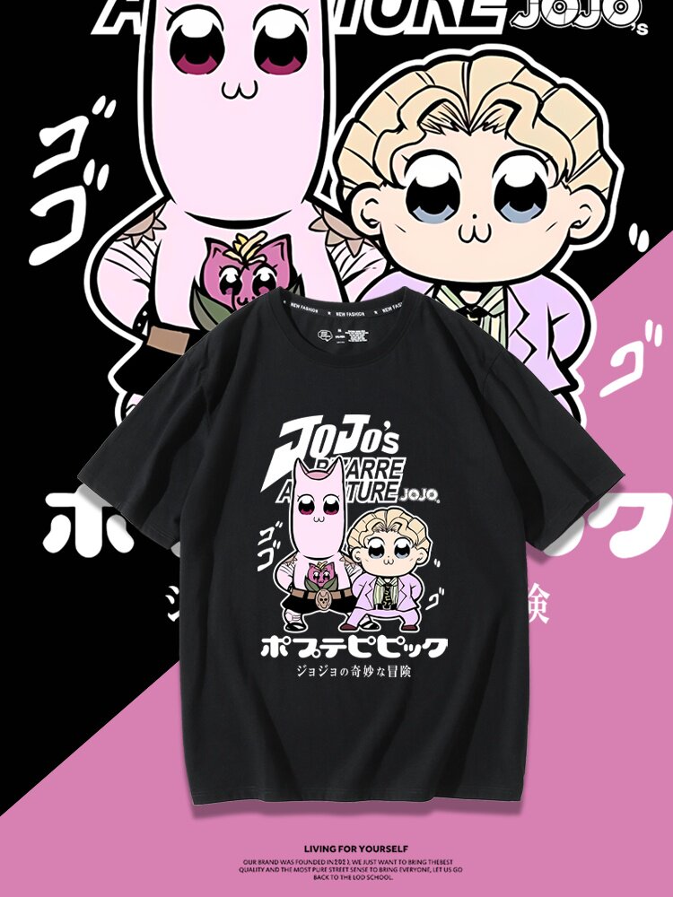 jojo的奇妙冒險吉良吉影聯動pop子和pipi美周邊 印花短袖T恤