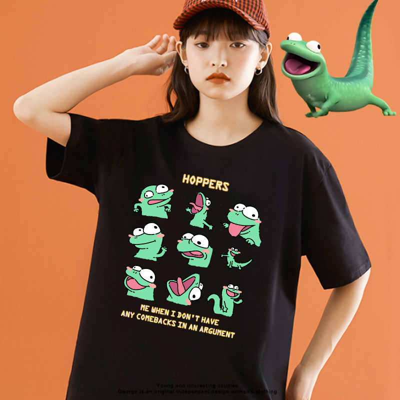 河狸世界 2026親子情侶男女同款 印花短袖T恤