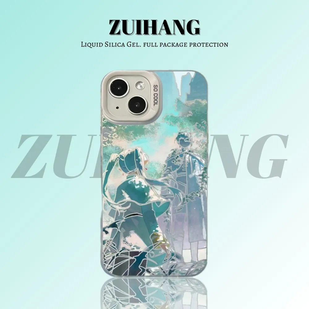 芙莉蓮彩銀線條漸變防摔手機殼