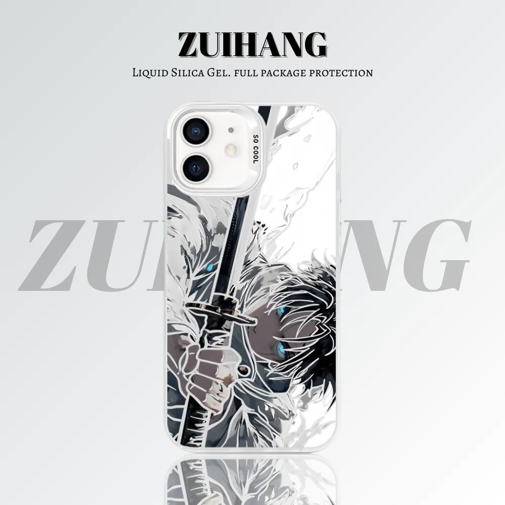 咒術迴戰彩銀線條漸變防摔手機殼