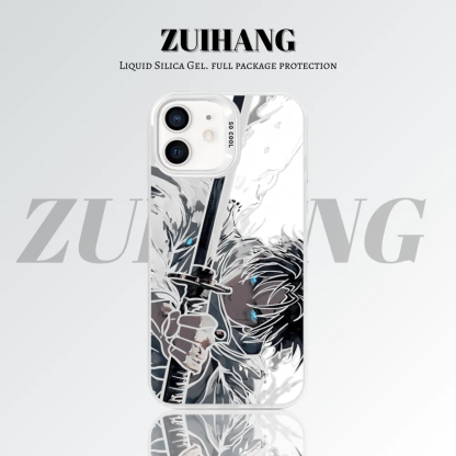 咒術迴戰彩銀線條漸變防摔手機殼