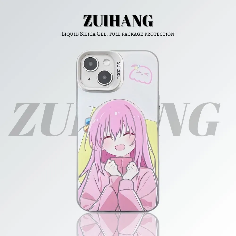 孤獨搖滾彩銀線條漸變防摔手機殼