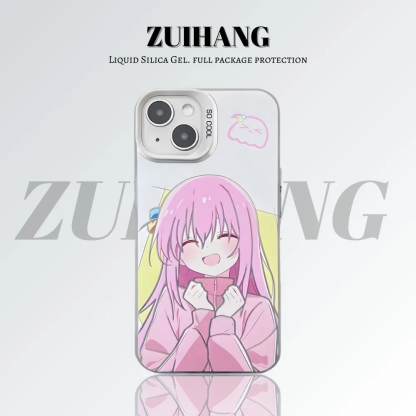 孤獨搖滾彩銀線條漸變防摔手機殼