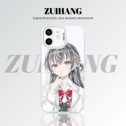 周防有希彩銀線條漸變防摔手機殼