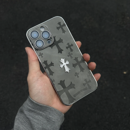 克羅心金屬邊框皮質手機殼