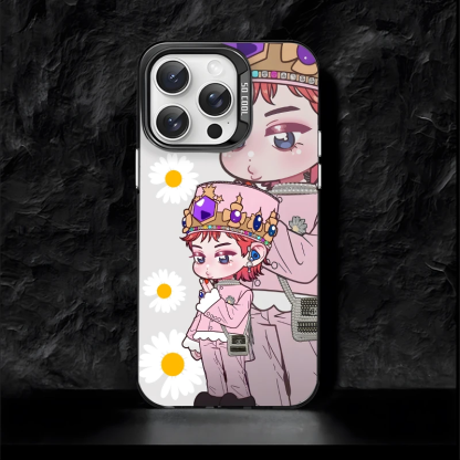 權志龍GD 彩銀線條漸變防摔手機殼