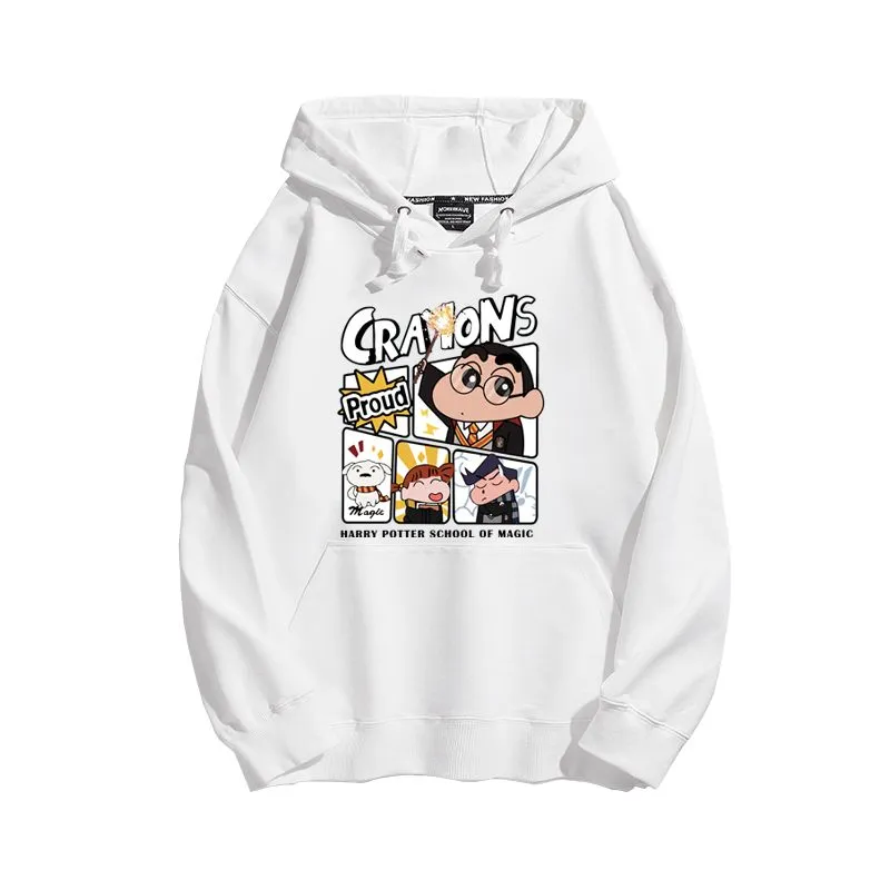 蠟筆小新聯名衛衣2025秋冬新款親子情侶裝連帽衛衣