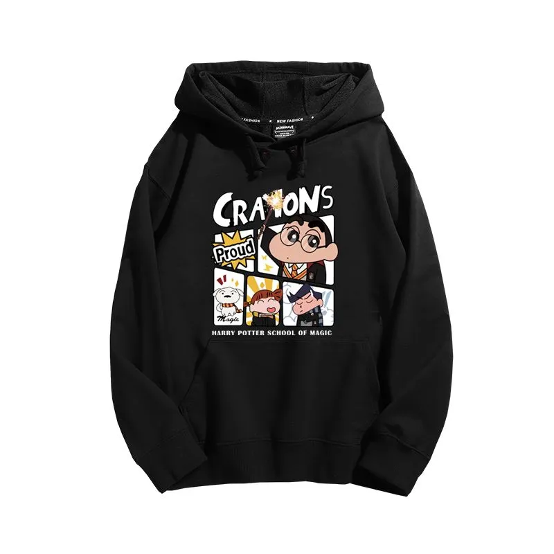 蠟筆小新聯名衛衣2025秋冬新款親子情侶裝連帽衛衣