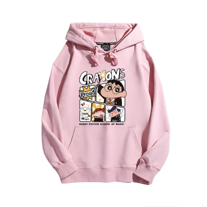 蠟筆小新聯名衛衣2025秋冬新款親子情侶裝連帽衛衣