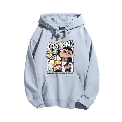 蠟筆小新聯名衛衣2025秋冬新款親子情侶裝連帽衛衣