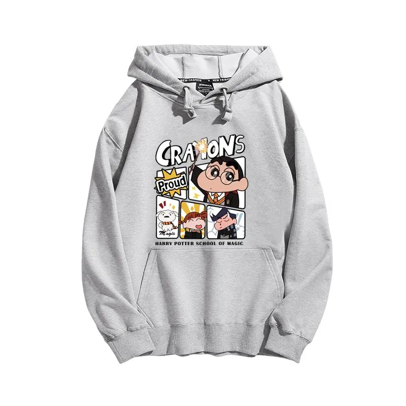 蠟筆小新聯名衛衣2025秋冬新款親子情侶裝連帽衛衣