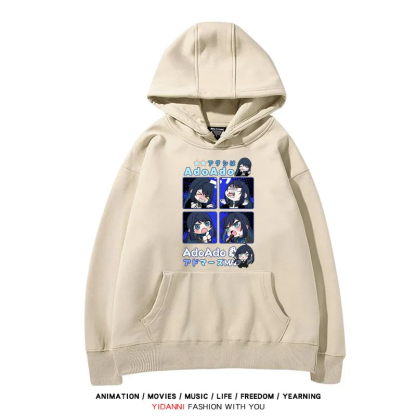 Ado歌手同人 寬鬆百搭 秋冬款 寬鬆連帽衛衣
