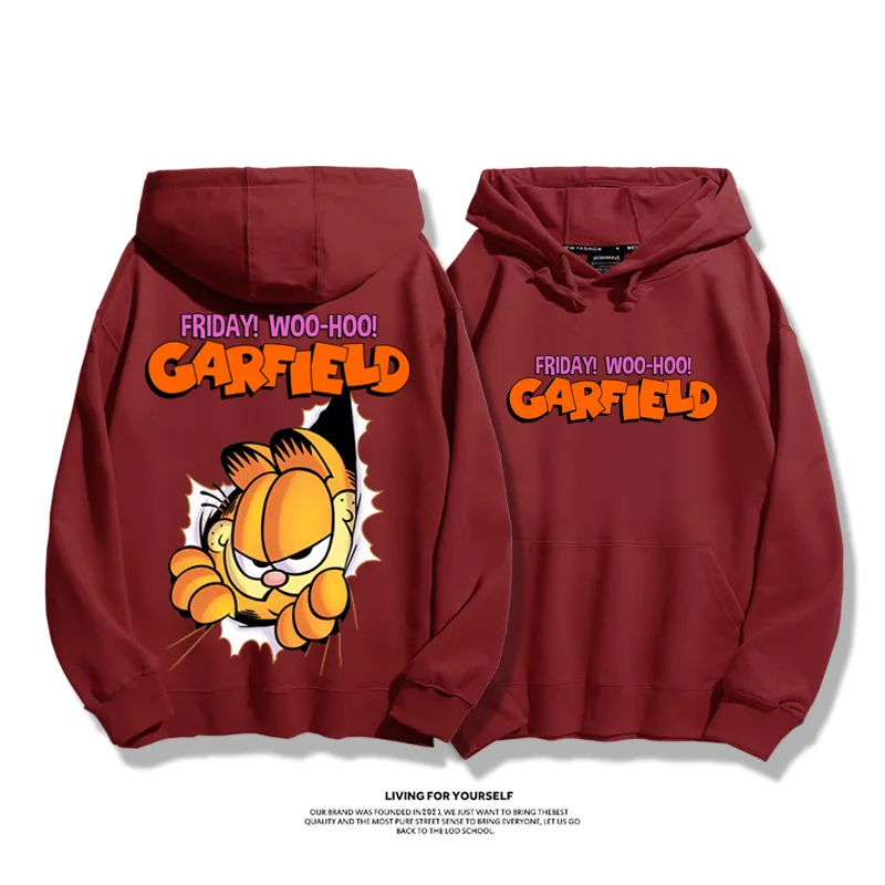 加菲貓聯名衛衣2025秋冬新款親子情侶裝連帽衛衣