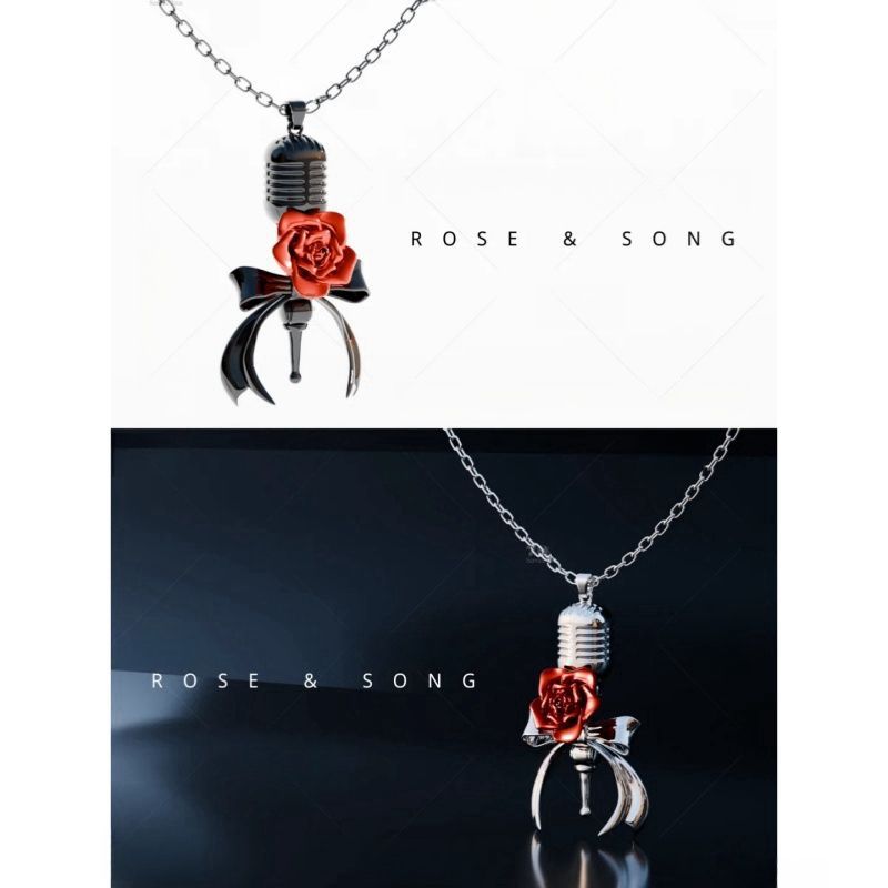 NANA 玫瑰與歌｜Rose・Song 絲帶玫瑰話筒吊墜 復古印象項鍊