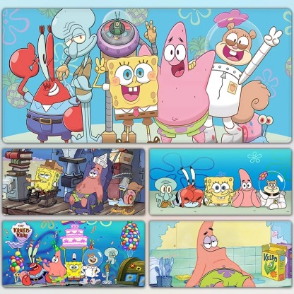 海綿寶寶電競超大遊戲加厚防滑鼠標墊