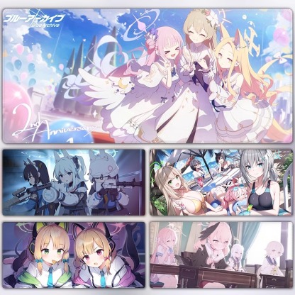 蔚藍檔案電競超大遊戲加厚防滑鼠標墊