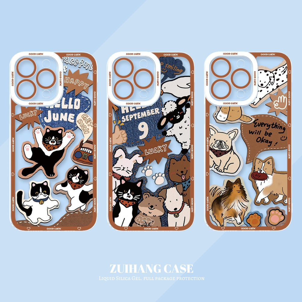 牛仔貓咪天使眼透明防摔軟殼