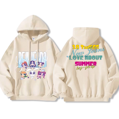 Haerin鯨妹聯名飛天小女警衛衣女衛衣2024秋冬新款親子情侶裝薄絨款連帽衛衣