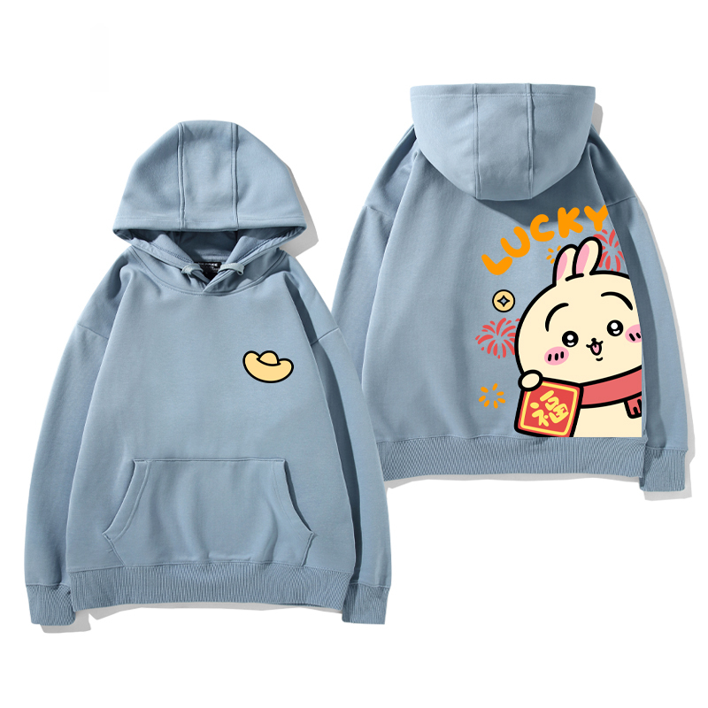 chiikawa 2024秋冬新款親子情侶裝薄絨款連帽衛衣