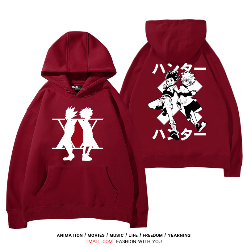 全職獵人 聯名衛衣2024秋冬新款親子情侶裝薄絨款連帽衛衣