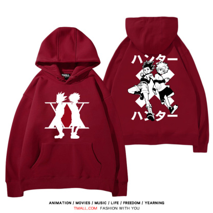 全職獵人 聯名衛衣2024秋冬新款親子情侶裝薄絨款連帽衛衣