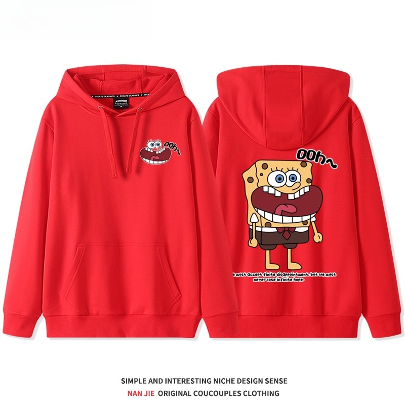 海綿寶寶 聯名衛衣2025秋冬新款親子情侶裝連帽衛衣