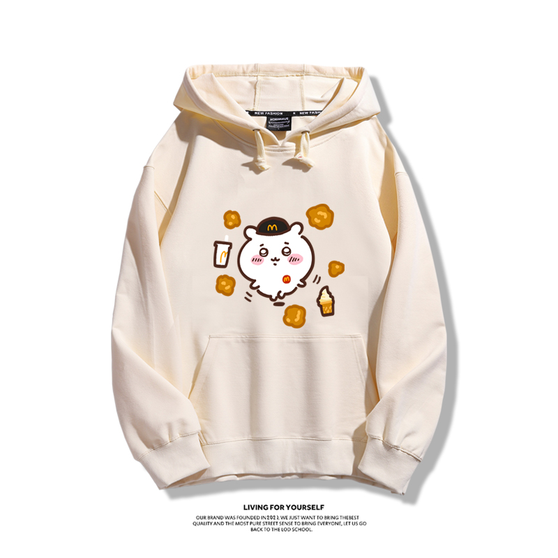 吉伊卡哇chiikawa聯名衛衣2024秋冬新款親子情侶裝薄絨款連帽衛衣