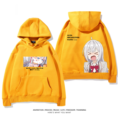 不時輕聲地以俄語遮羞的鄰座艾莉同學 聯名衛衣2024秋冬新款親子情侶裝薄絨款連帽衛衣