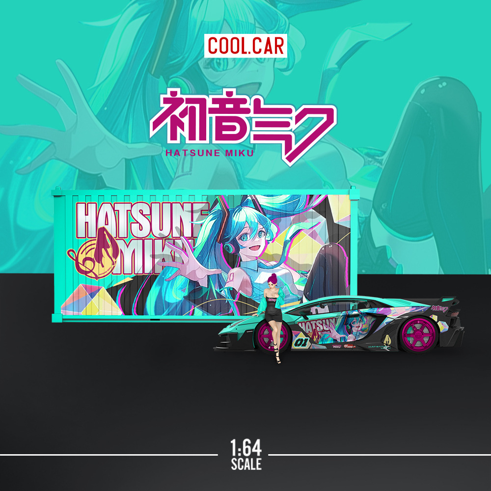 Cool Car 1:64 蘭博GTEVO 初音塗裝仿真合金汽車模型
