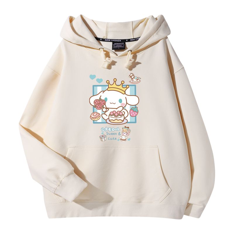 三麗鷗大耳狗聯名衛衣2023秋冬新款親子情侶裝薄絨款連帽衛衣